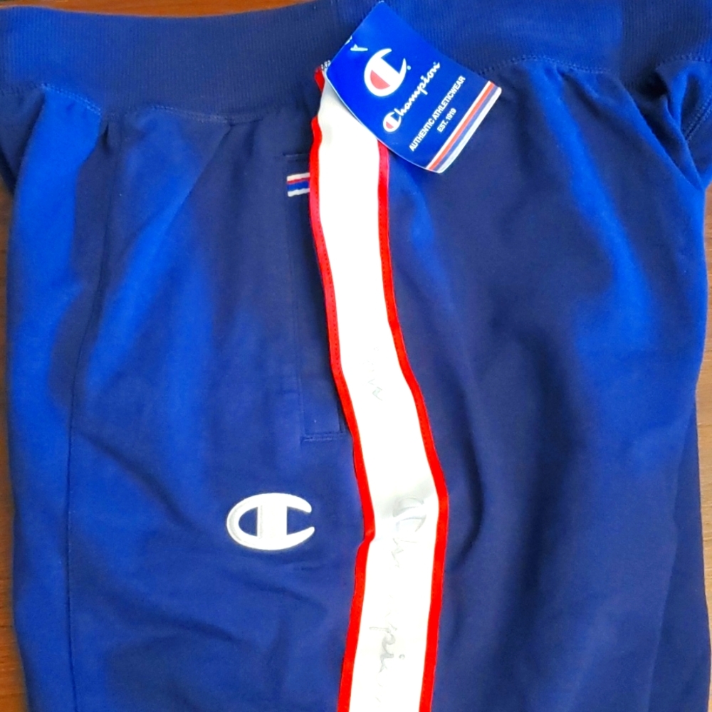 Champion SIDE STRIPE ACCENT LOGO FLAT FRONT STITCH SWEATPANTS